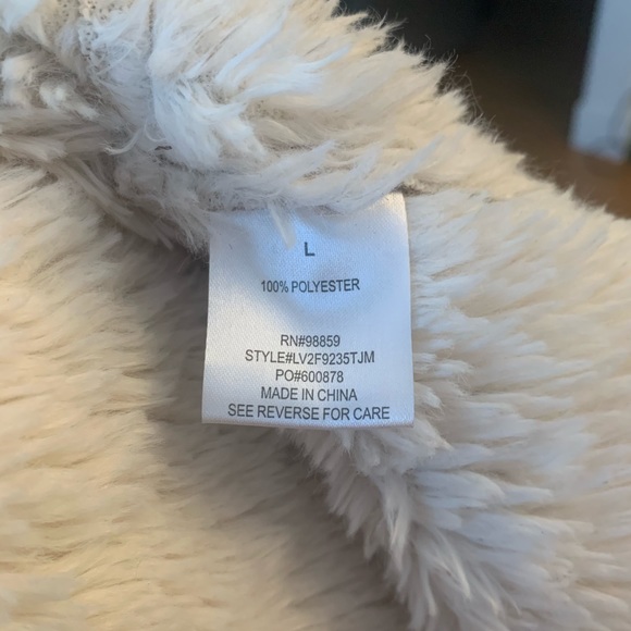 Olive and Oak Suede and Shearling Tan Drape Front Vest Size Large - Picture 7 of 7